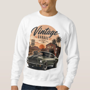 Sudadera Camiseta gráfica de puesta de sol de garaje de Mus