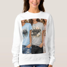 Sudadera Camiseta gráfica floral vintage para niñas 