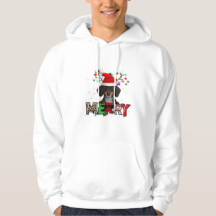 Sudadera Camiseta grande de perro salchicha Santa Feliz Nav