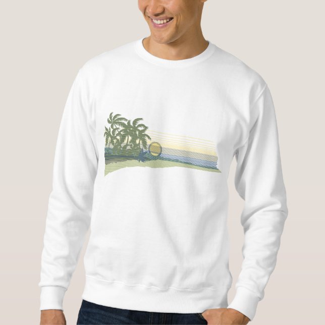 Sudadera Camiseta grande del Hawaiian de la puesta del sol (Anverso)