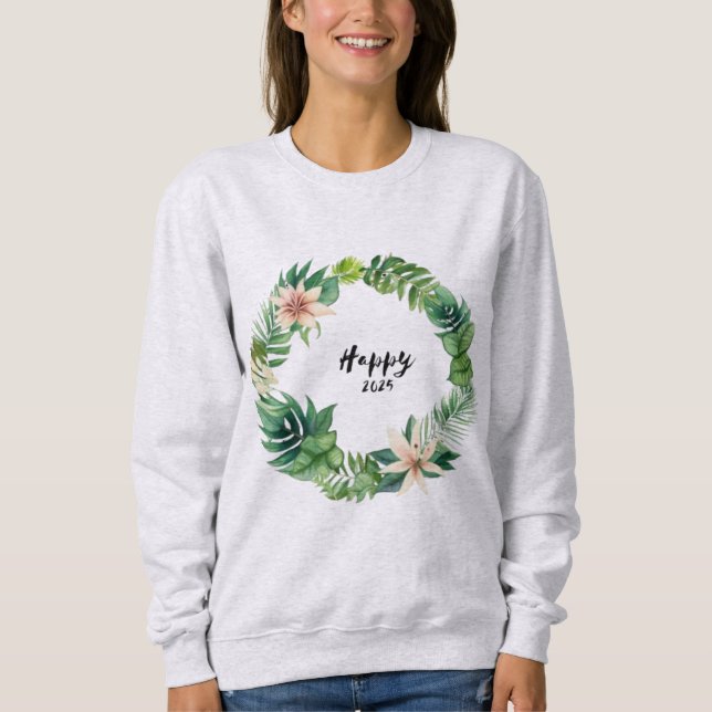Sudadera Camiseta Happy2025Wreath (Anverso)