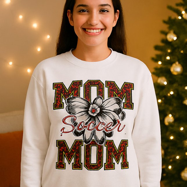 Sudadera Camiseta impresa en leopardo de la mamá del fútbol (Subido por el creador)