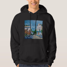 Camiseta Impresionista de Calle de Pueblo Soleado 