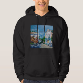 Sudadera Camiseta Impresionista de Calle de Pueblo Soleado 