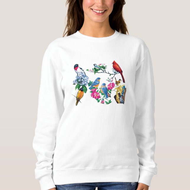 Sudadera Camiseta Larga Pájaros de Jardín (Anverso)