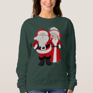 Sudadera Camiseta linda de Santa y de señora Claus Holiday