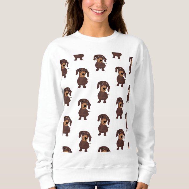 Sudadera Camiseta linda del modelo de Daschund (Anverso)