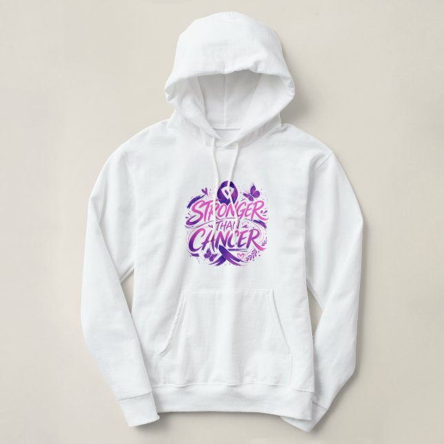 Sudadera Camiseta Más Fuerte Que el Cáncer (Diseño del anverso)