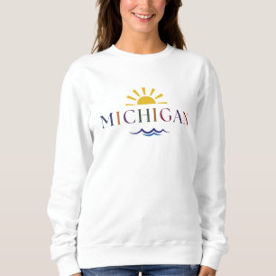Sudadera Camiseta Michigan Rainbow Text