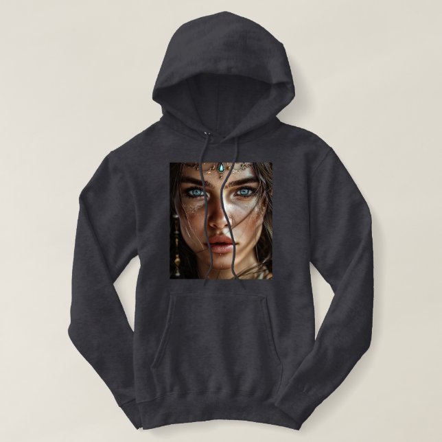 Sudadera Camiseta mística de una mujer de ojos azules (Diseño del anverso)