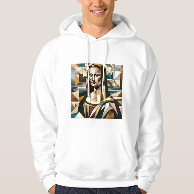 Sudadera Camiseta moderna de Mona Lisa con estilo de vidrio (Anverso)