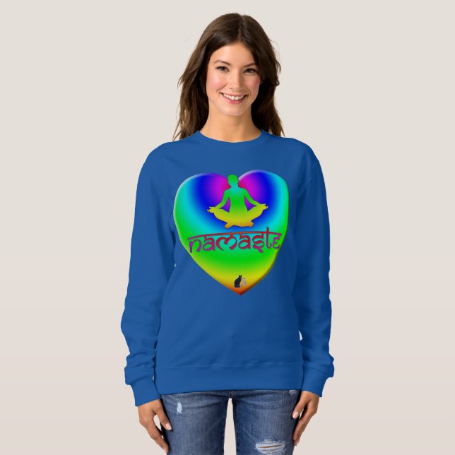 Sudadera Camiseta Namaste Intenciones de Corazón Arcoíris (Anverso completo)