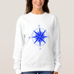 Sudadera Camiseta náutica de rosa de los vientos de vela