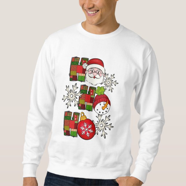 Sudadera Camiseta Navideña Adorable Ho Ho Ho  (Anverso)