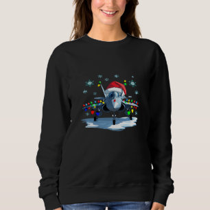 Sudadera Camiseta Navideña de Avión de Combate Festivo — So