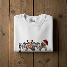 Sudadera Camiseta Navideña de Mamá con Estilo Leopardo y Cu
