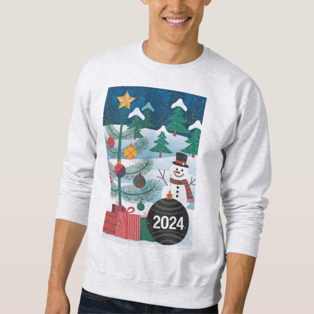 Sudadera Camiseta navideña única de Feliz Regalo navideño (Anverso)