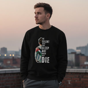 Sudadera Camiseta negra BE SILENT para hombre