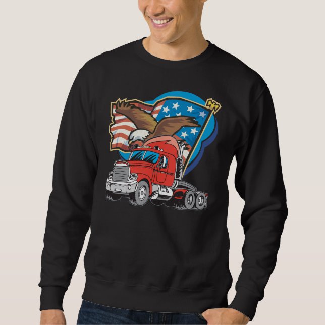 Sudadera Camiseta negra para hombre del camionero de (Anverso)