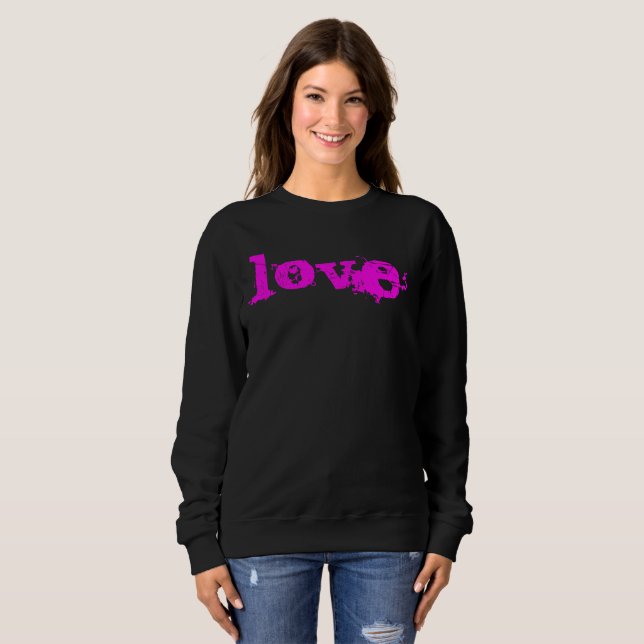 Sudadera Camiseta negra y rosada del AMOR para ELLA (Anverso completo)