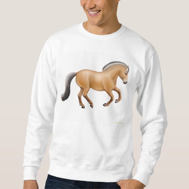 Sudadera Camiseta noruega del caballo del fiordo (Anverso)