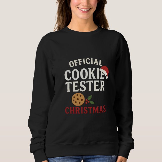 Sudadera Camiseta Oficial de Probador de Galletas de Navida (Anverso)