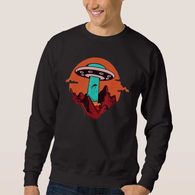 Sudadera Camiseta Ovni Extraterrestre Abducción Alienígena  (Anverso)