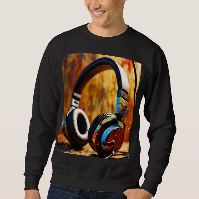 Sudadera Camiseta para auriculares fiesta Dj (Anverso)