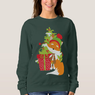 Sudadera Camiseta para mujer del navidad del zorro festivo