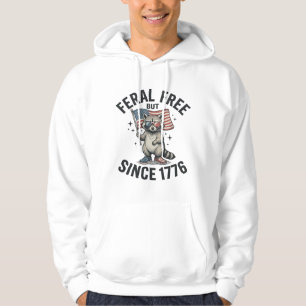 Sudadera Camiseta Patriótica de Mapache Salvaje pero Libre 