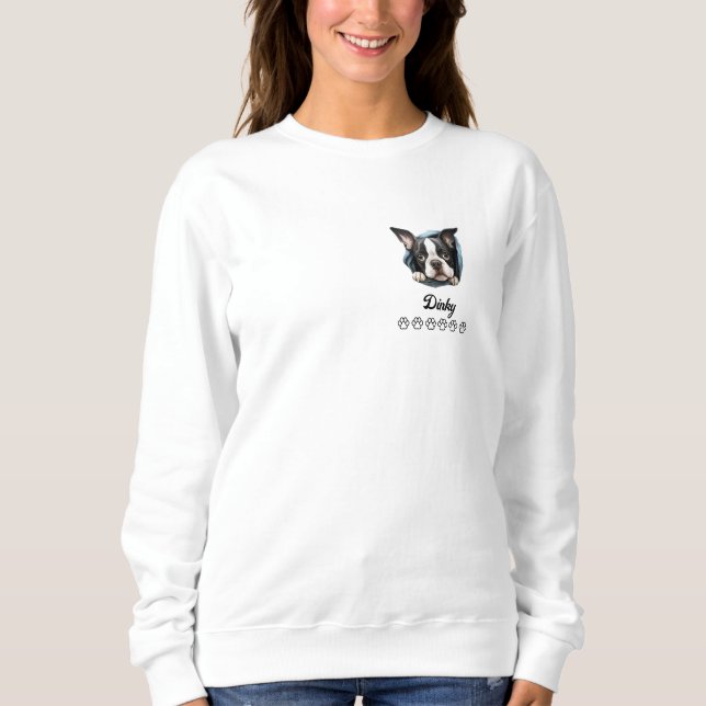 Sudadera Camiseta personalizada de perro de Boston Terrier (Anverso)