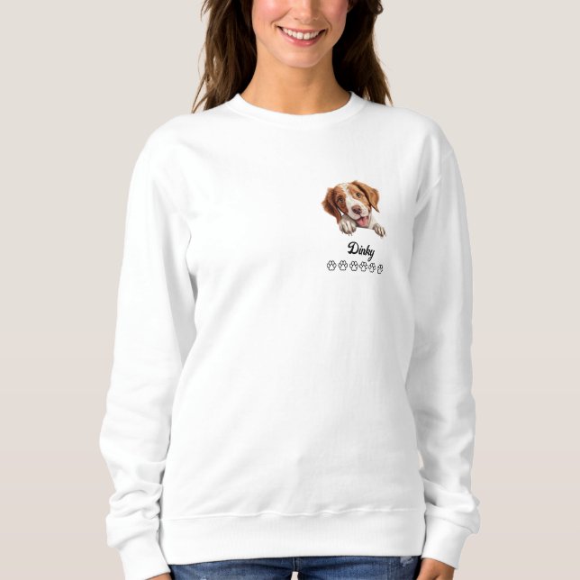 Sudadera Camiseta personalizada de perro español de Bretaña (Anverso)