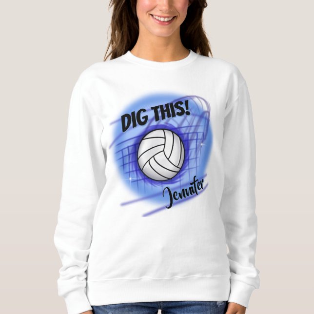 Sudadera Camiseta personalizada de voleibol de aerógrafo (Anverso)