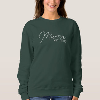 Sudadera Camiseta personalizada para mamá, Mamá est. 2025