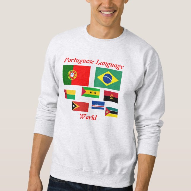 Sudadera Camiseta portuguesa del mundo de la lengua (Anverso)