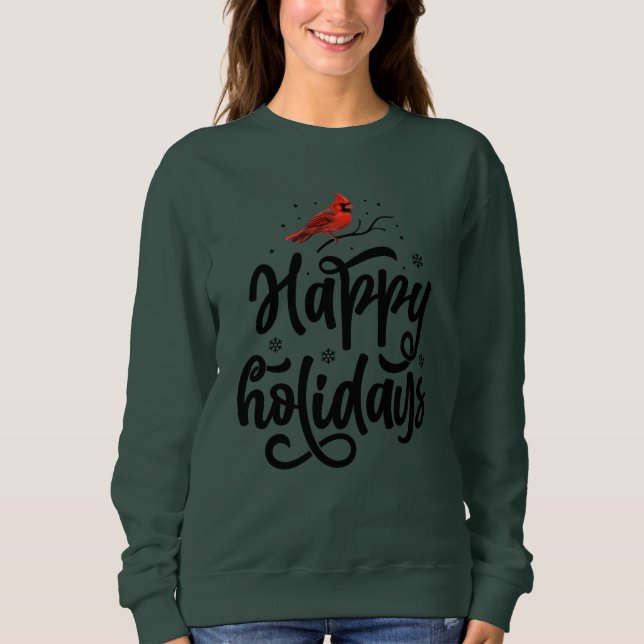 Sudadera Camiseta Red Bird Happy Holidays (Anverso)