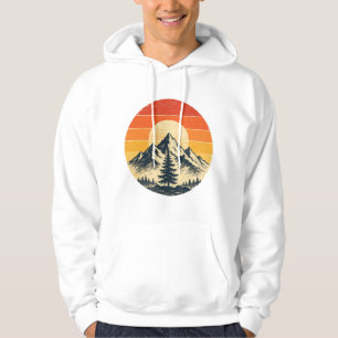 Sudadera Camiseta Retro Montaña Atardecer Pino Naturaleza S