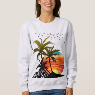 Sudadera Camiseta Retro Palm Trees Mountain Sunset T-Shirt