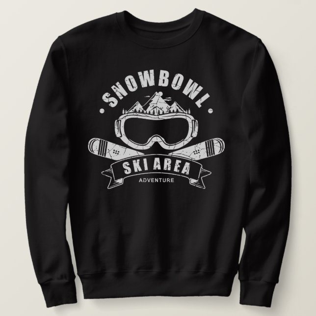 Sudadera Camiseta Retro Snowbowt Ski Adventure (Anverso del diseño)