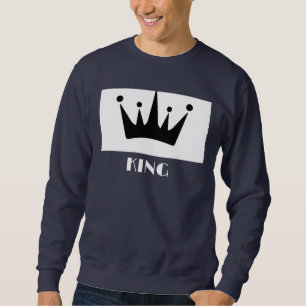 Sudadera Camiseta Rey Texto Negro Corona Imagen Azul Marino