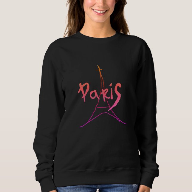 Sudadera Camiseta rosada/púrpura elegante de París (Anverso)