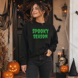 Sudadera Camiseta tipográfica verde de Halloween de la temp