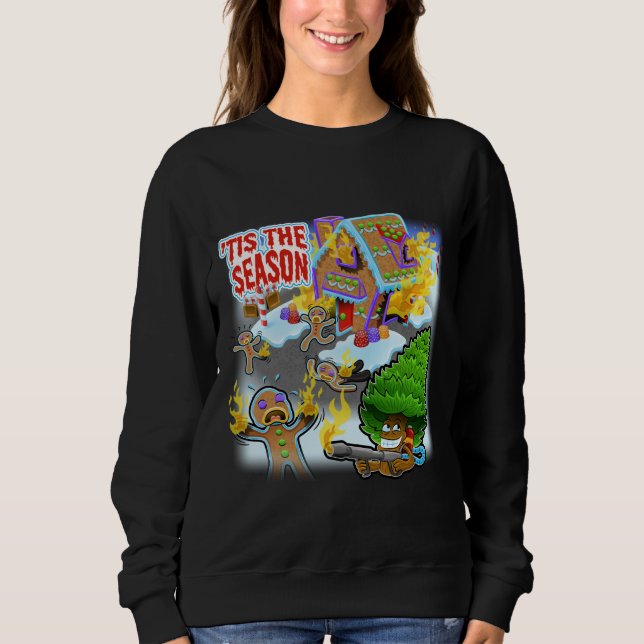 Sudadera Camiseta tostada del humor del día de fiesta del (Anverso)