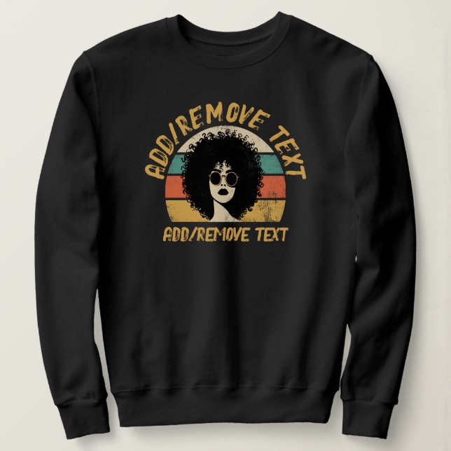 Sudadera Camiseta Tri-Blend Chica de pelo rizado (Anverso del diseño)