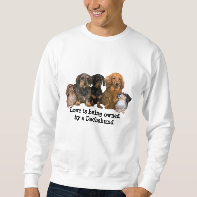 Sudadera Camiseta unisex de la cuadrilla del Dachshund (Anverso)