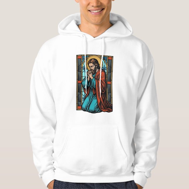 Sudadera Camiseta Vectorial de Figura Religiosa Rezando Vin (Anverso)