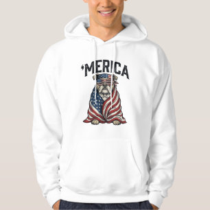 Sudadera Camiseta vectorial vintage 'Merica Bulldog Patriót