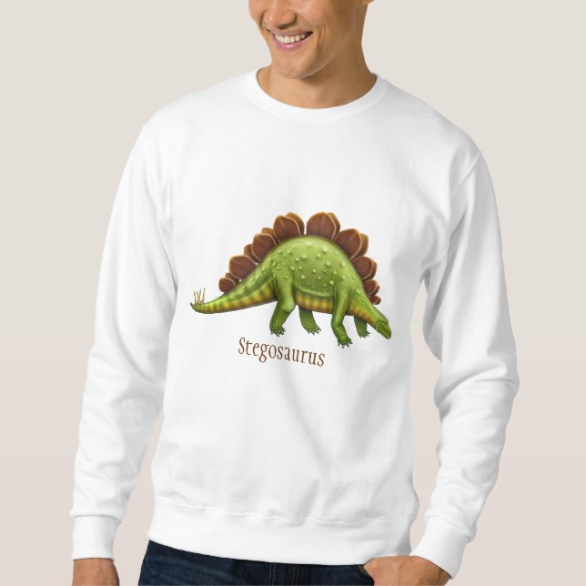 Sudadera Camiseta verde del adulto del dinosaurio del (Anverso)