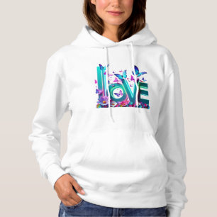Sudadera Camiseta Vibrant Love and Butterflies – Colorful F