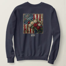 Camiseta Vintage Americana Rosa y Bandera